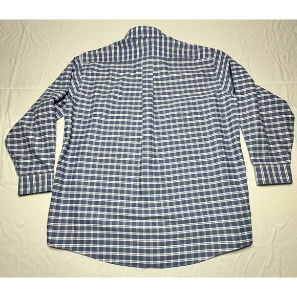 L.L. Bean Men's Traditional Fit Blue Plaid Button Up Shirt - Size XL (16.5-32) - Picture 2 of 3